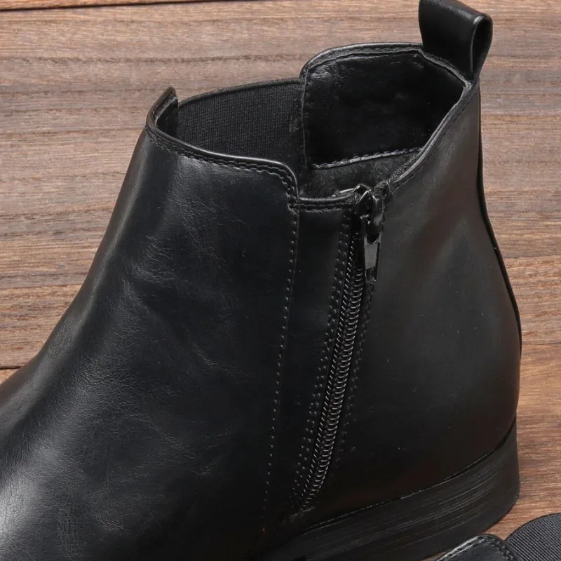 Vue 4 — Bottines Zippées en PU pour Homme