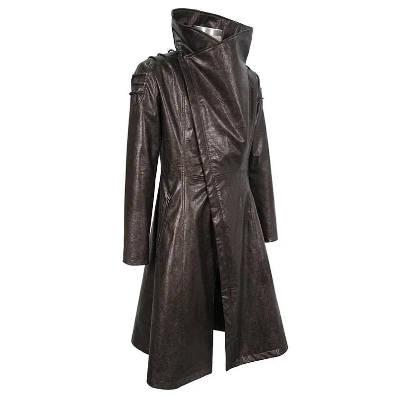 Vue 6 — Long Manteau Steampunk Marron