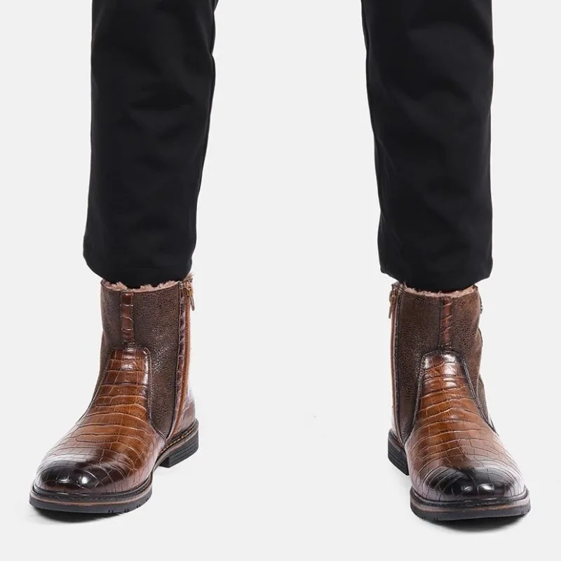 Vue 2 — Bottines Marron Foncé pour Homme
