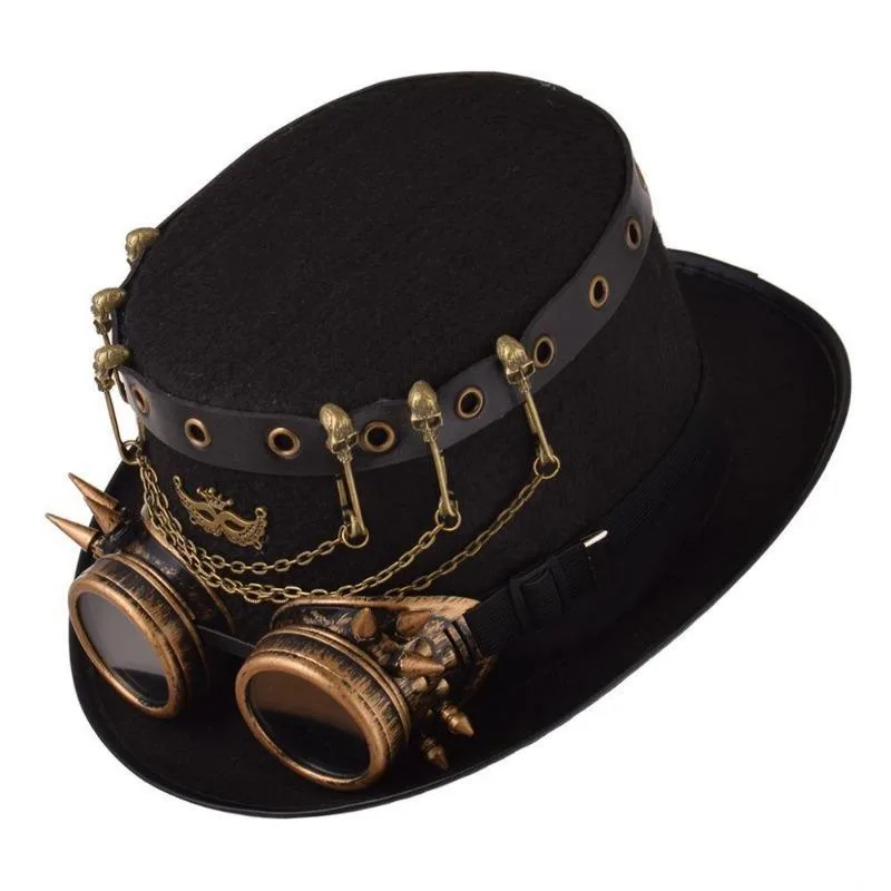 Vue 4 — Chapeau Steampunk Haut de Forme Cabaret