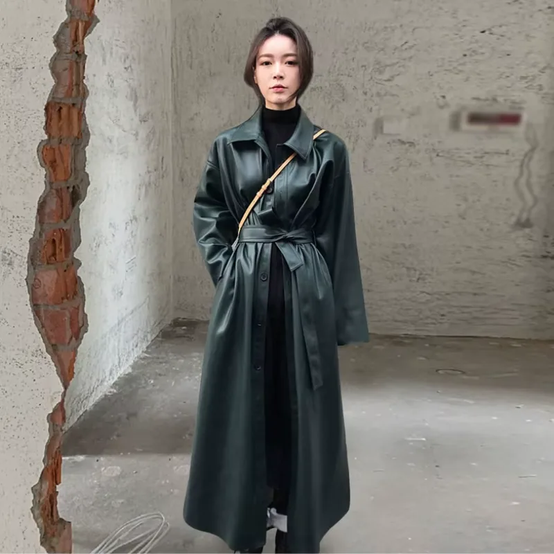 Vue 2 — Manteau Trench Coat Surdimensionné en PU
