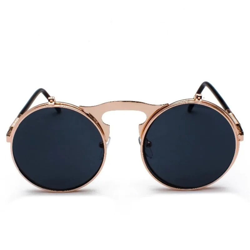 Vue 3 — Lunettes de Soleil Steampunk Flip Vintage