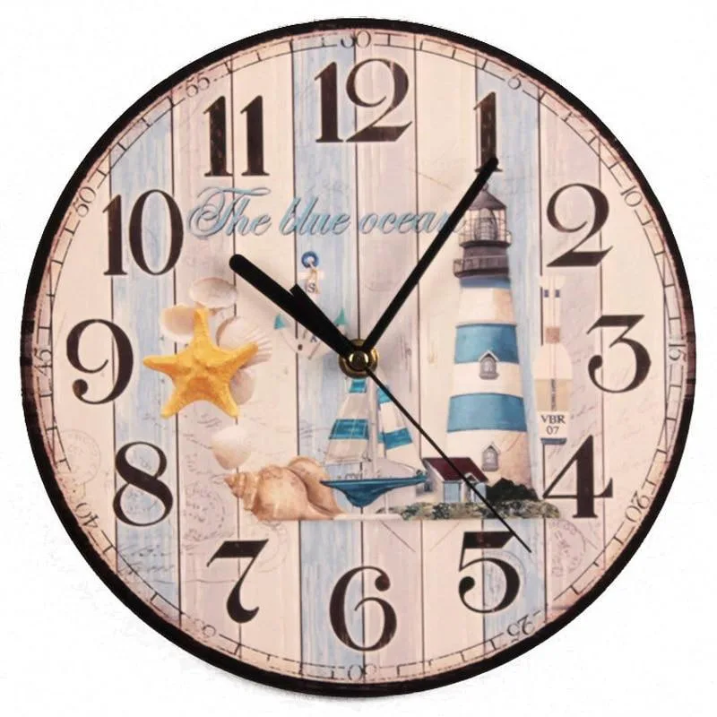 Vue 2 — Horloge Murale Vintage en Bois