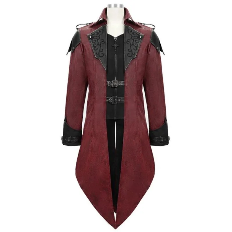 Vue 6 — Manteau Gothique Homme Rouge