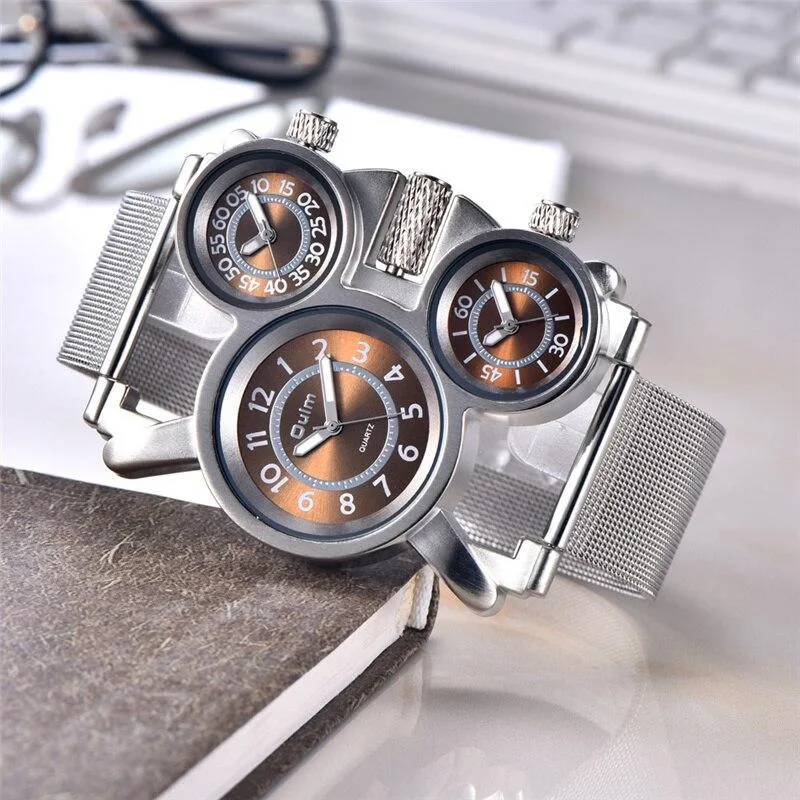 Vue 6 — Montre Steampunk 3 Cadrans Homme
