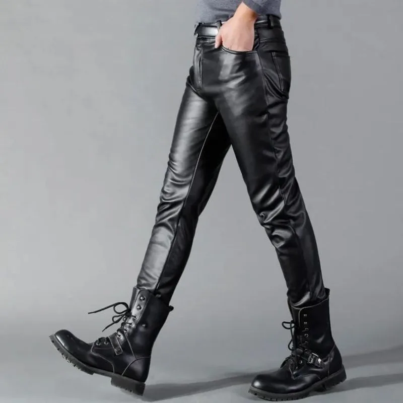 Vue 3 — Pantalon Simili PU Noir pour Homme