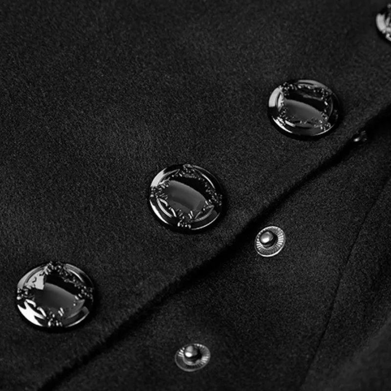 Vue 7 — Manteau Long Noir Gothique Femme