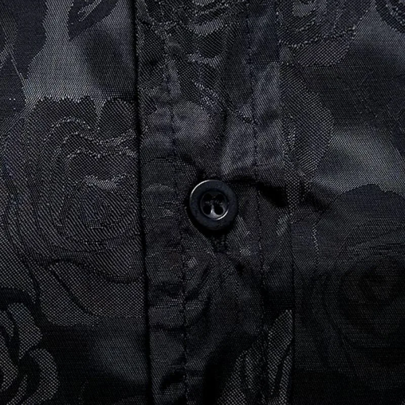 Vue 8 — Chemise Noire à Fleur Homme
