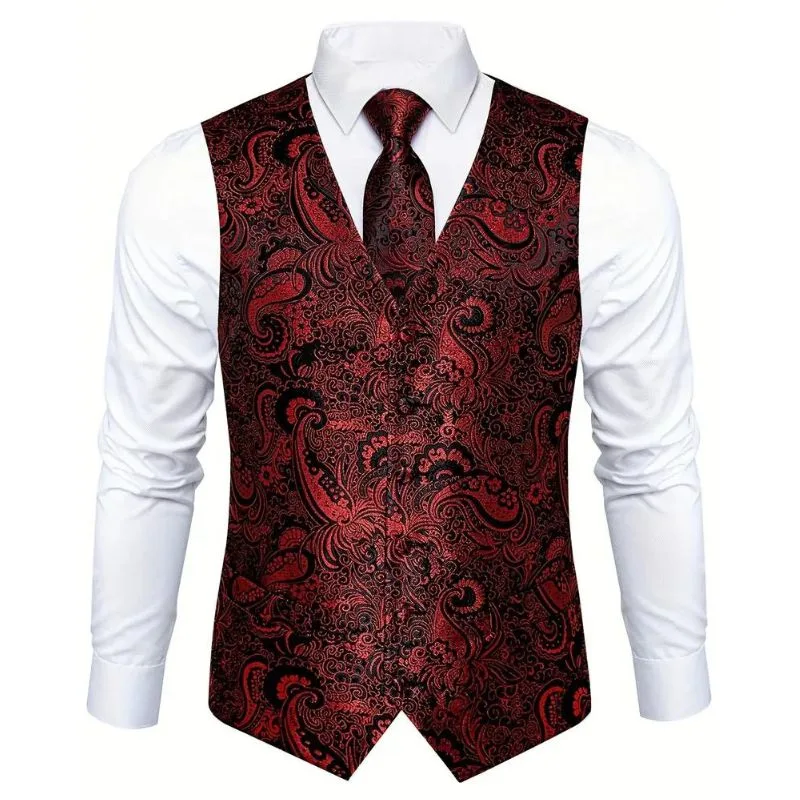 Vue 6 — Gilet Rouge Homme pour Mariage