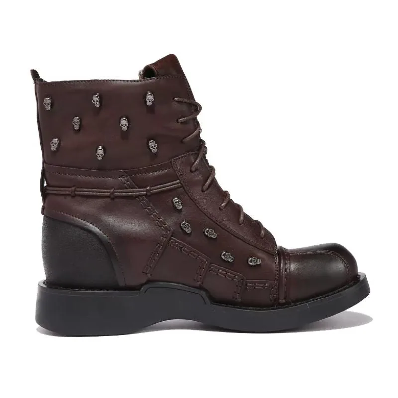Vue 3 — Bottines Moto Marron
