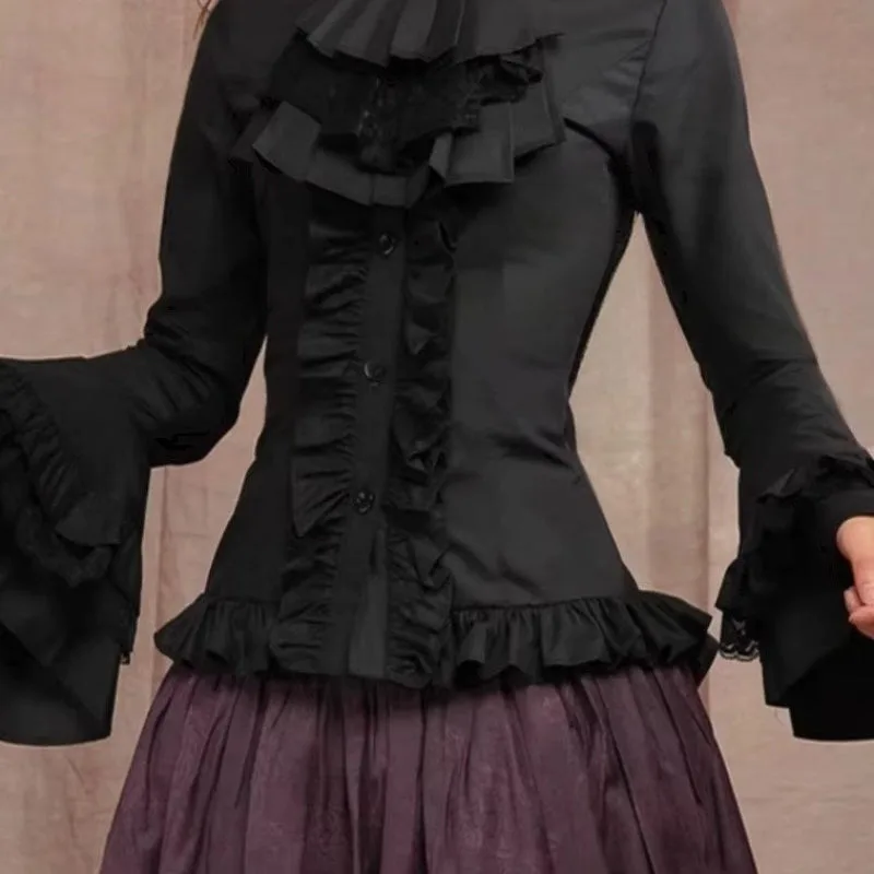 Vue 3 — Chemise à Jabot Goth Blanche
