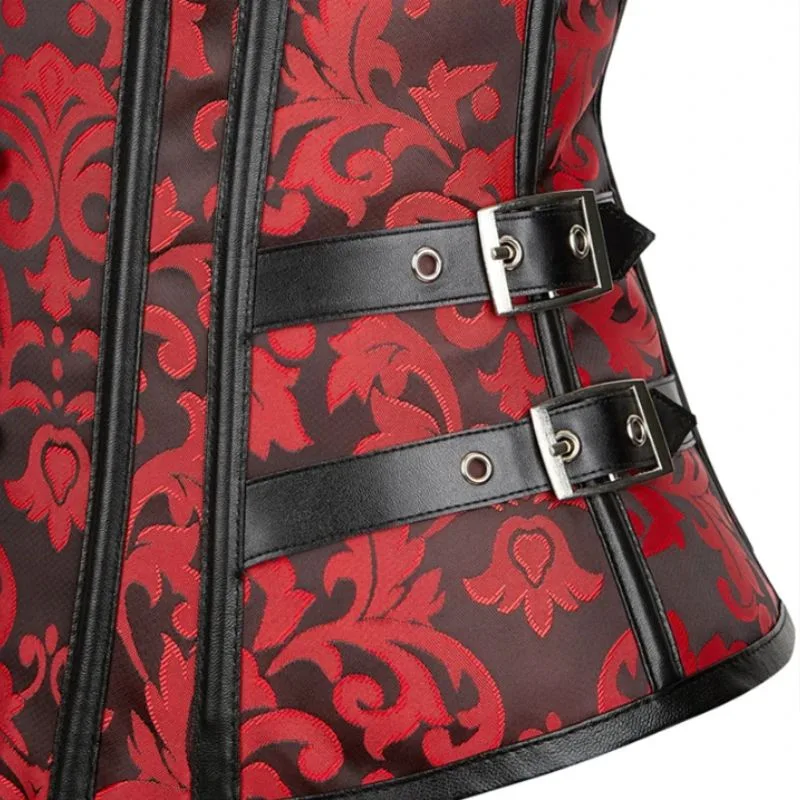 Vue 6 — Corset Steampunk Rouge