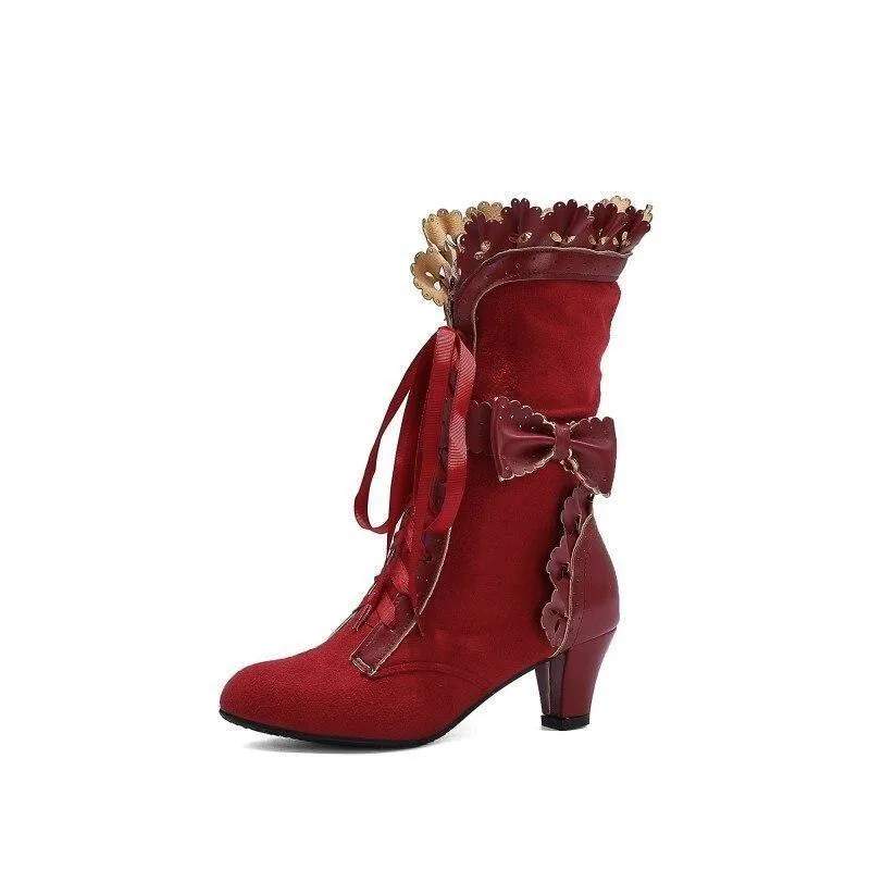 Bottines Steampunk Rouge Bottines Steampunk Rouge