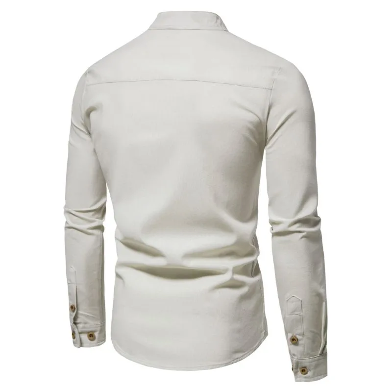 Vue 2 — Polo Manche Longue Col Mao