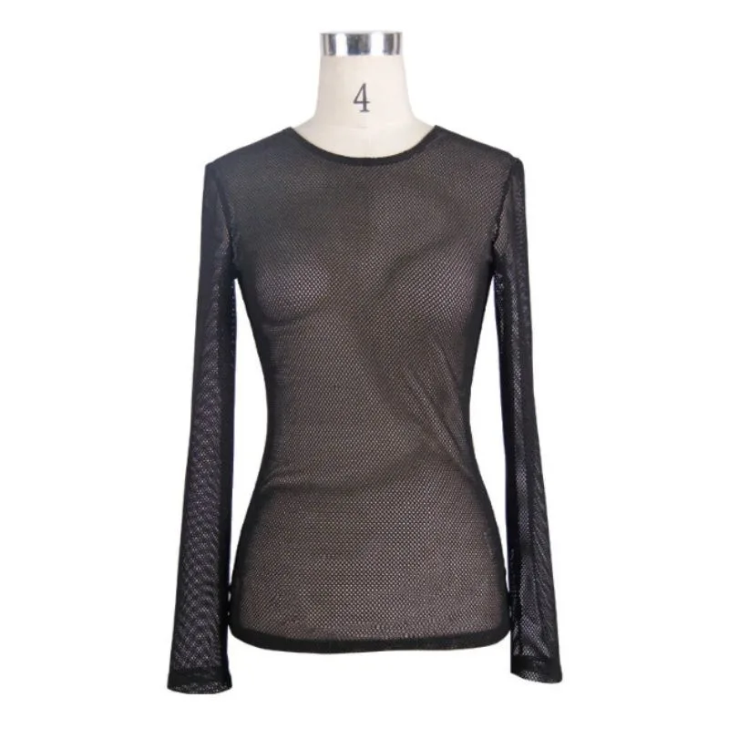 Vue 3 — T-Shirt Transparent Maille Femme
