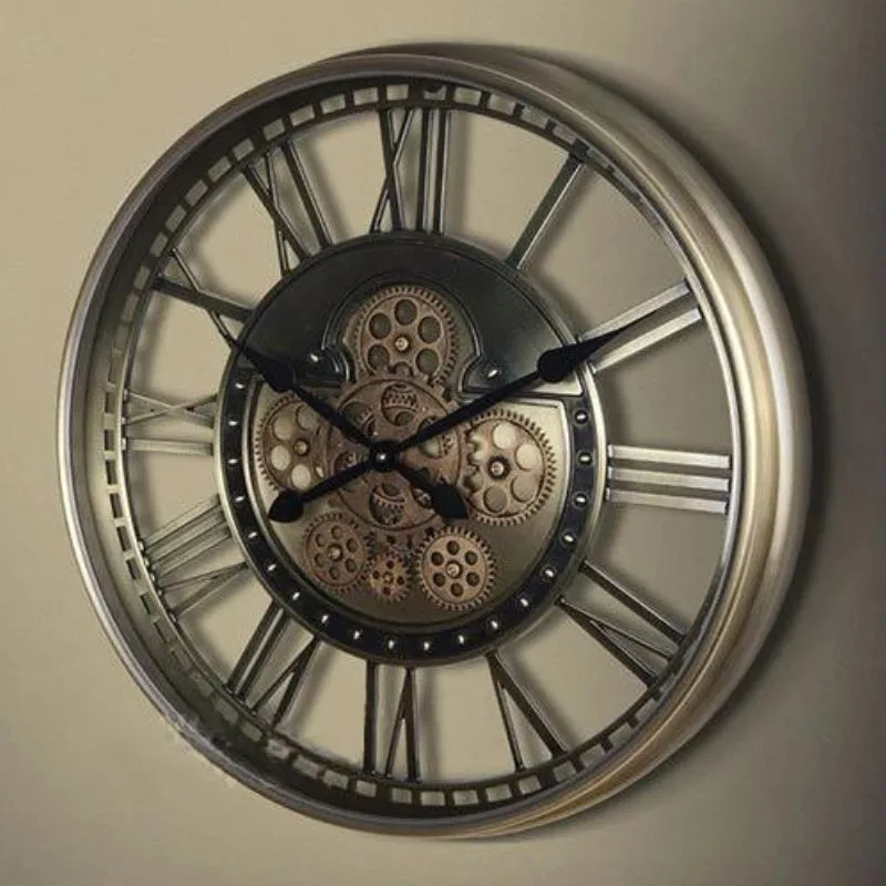 Vue 4 — Horloge Steampunk Vintage Mécanisme Apparent