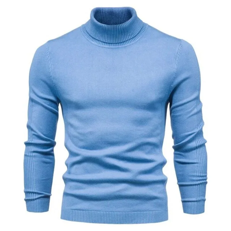 Vue 5 — Pull Col Roulé Homme Slim