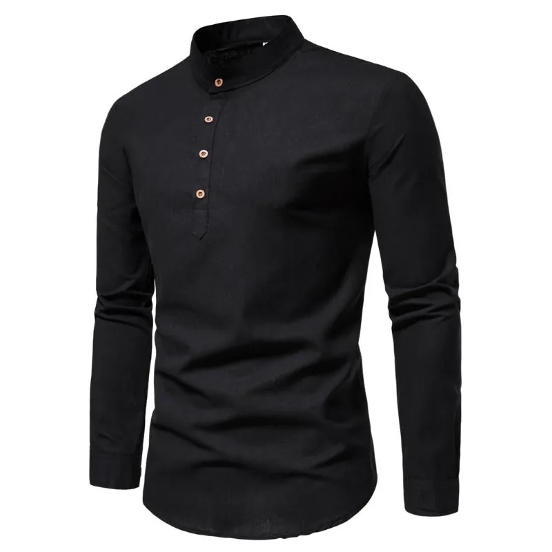 Vue 7 — Polo Manche Longue Col Mao