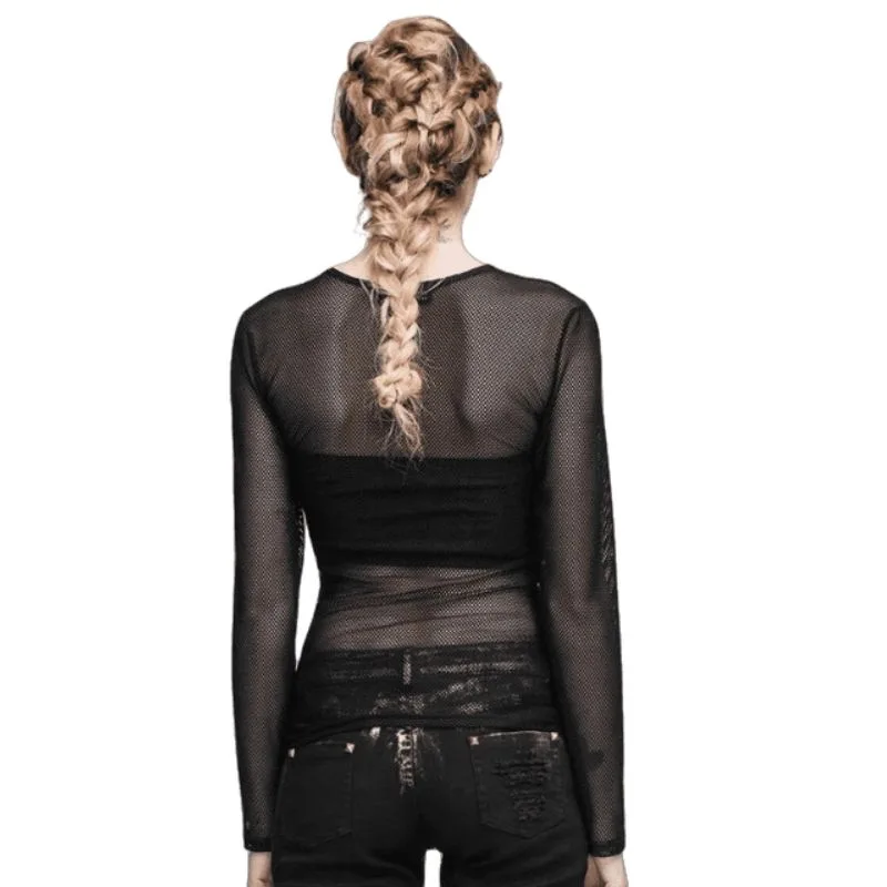 Vue 2 — T-Shirt Transparent Maille Femme