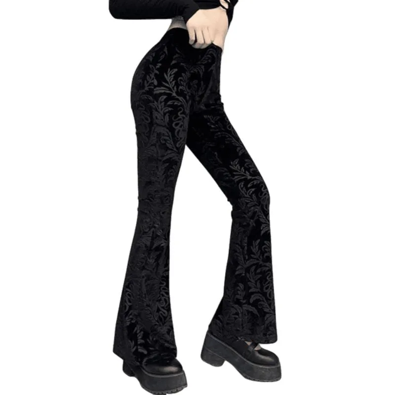 Vue 3 — Pantalon Noir Gothique Femme