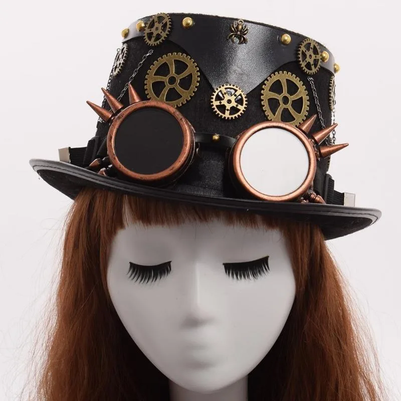 Vue 3 — Chapeau Steampunk Haut de Forme Cabaret