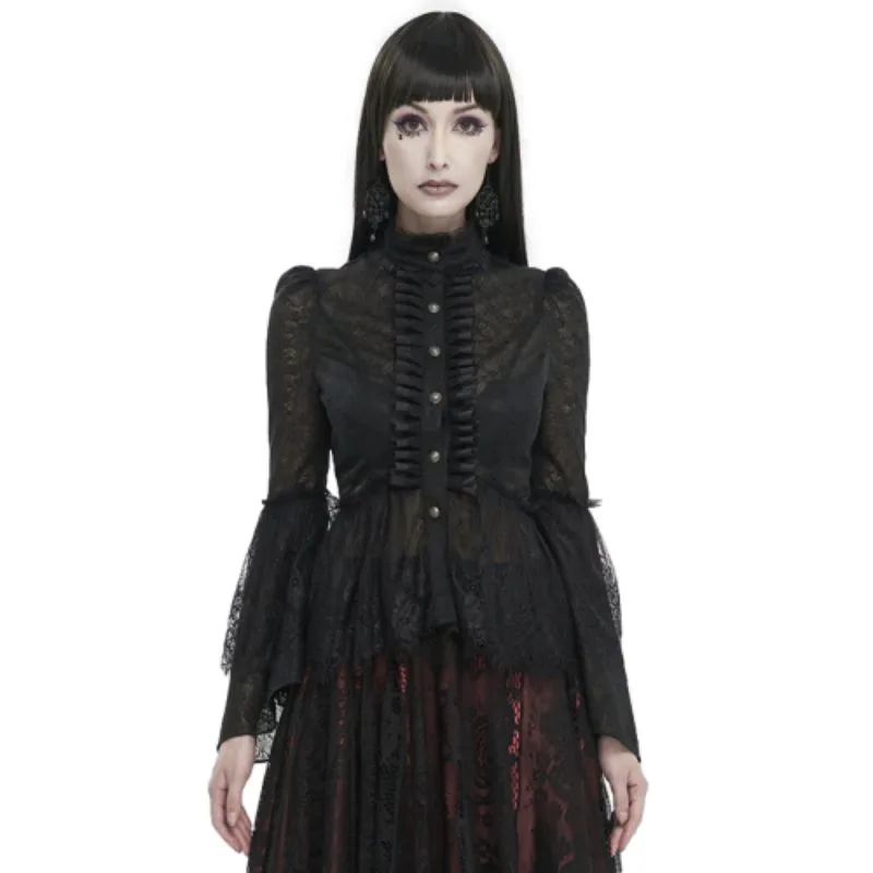 Vue 2 — Chemise à Jabot Gothique Femme