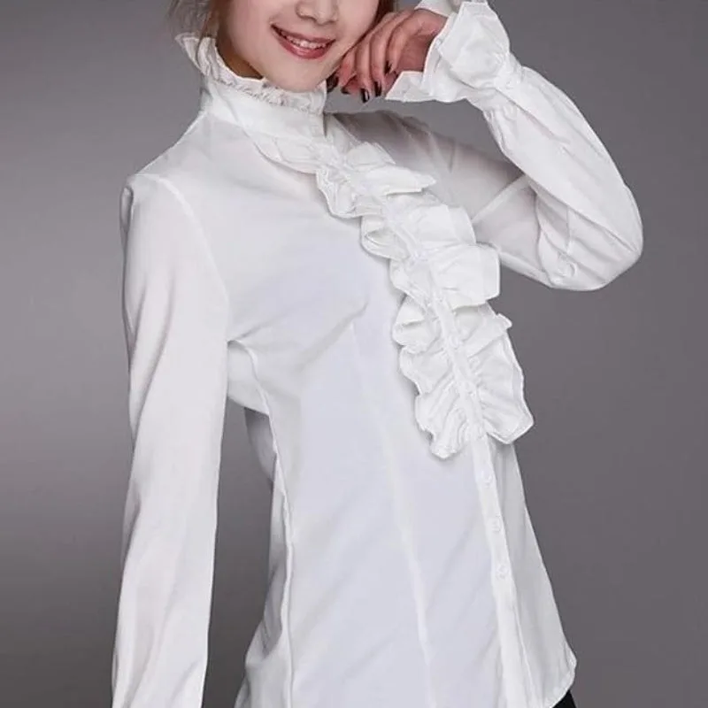 Vue 3 — Chemise Blanche Steampunk Femme