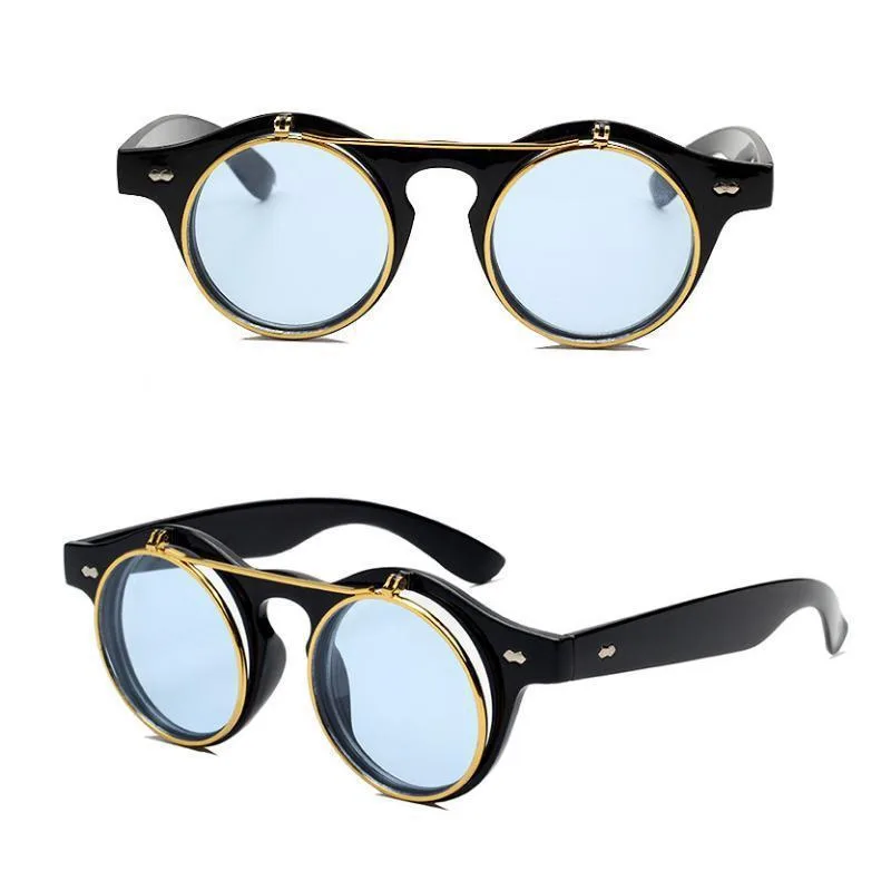 Vue 3 — Lunettes de Soleil Steampunk Flip-up