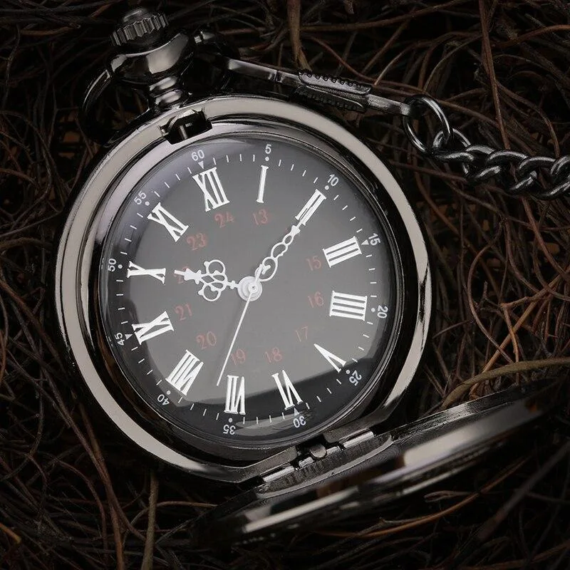 Vue 3 — Montre à Gousset Steampunk Noire