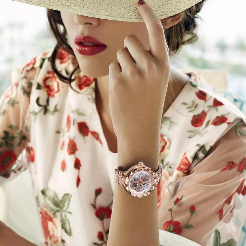 Vue 2 — Montre Squelette Femme Luxe