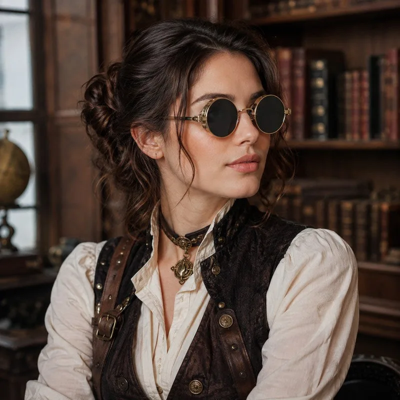 Vue 6 — Lunettes de Soleil Steampunk Vintage