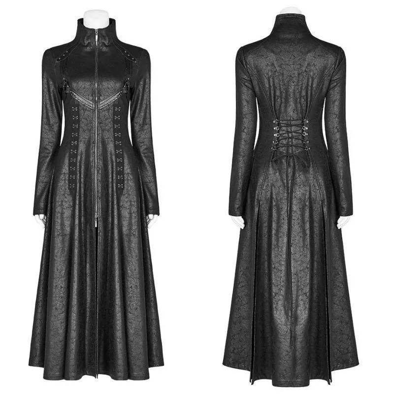 Vue 4 — Manteau Steampunk Gothique en Simili PU