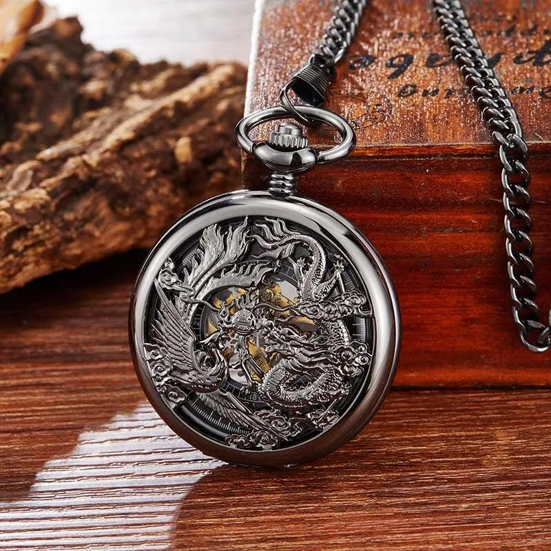 Vue 4 — Montre à Gousset Steampunk Dragon