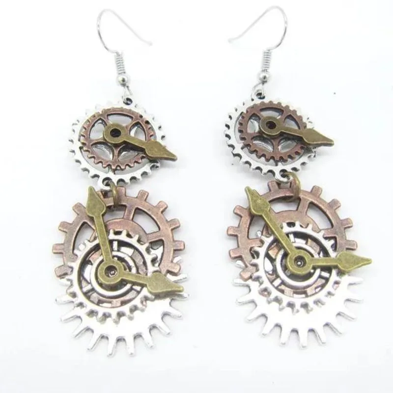 Vue 34 — Boucles d'Oreilles Pendantes Steampunk