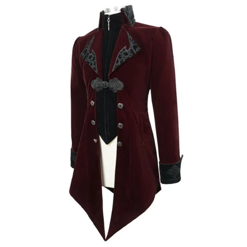 Vue 5 — Veste Gothique Rouge Homme