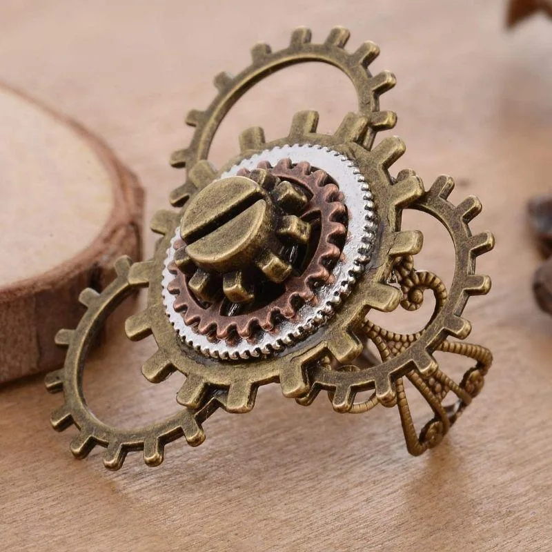 Vue 4 — Bague Rouage Steampunk