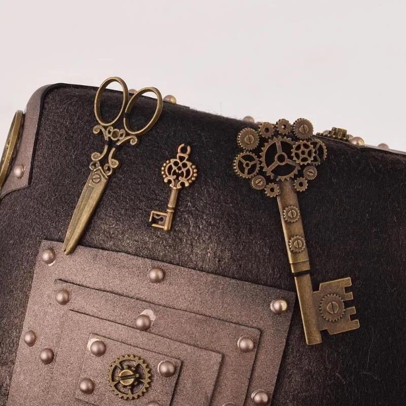 Vue 3 — Chapeau Steampunk Marron