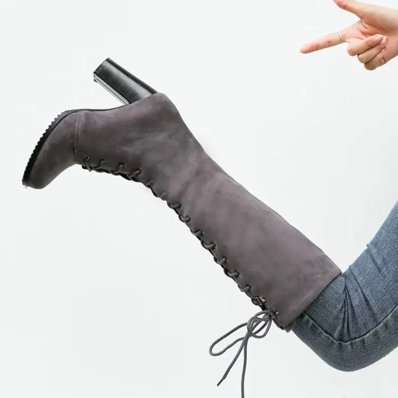 Vue 9 — Bottes Hautes à Lacets pour Femme