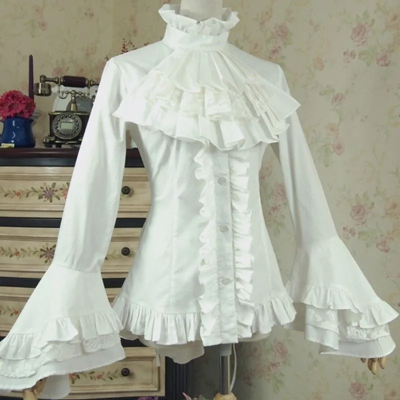 Vue 6 — Chemise à Jabot Goth Blanche