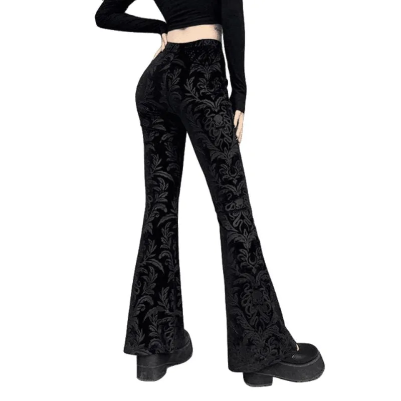 Vue 2 — Pantalon Noir Gothique Femme
