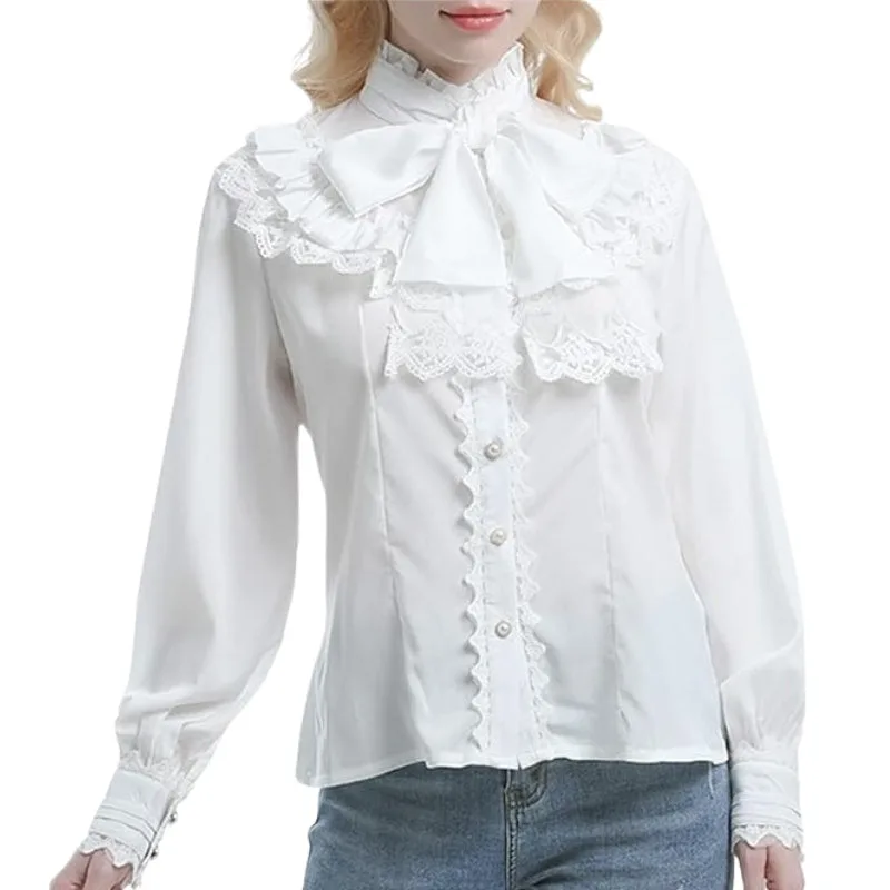 Vue 5 — Chemisier Victorien Blanc Steampunk
