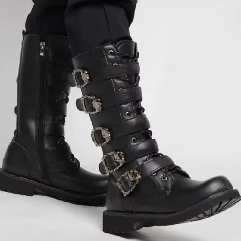 Vue 6 — Bottes Steampunk en PU Homme