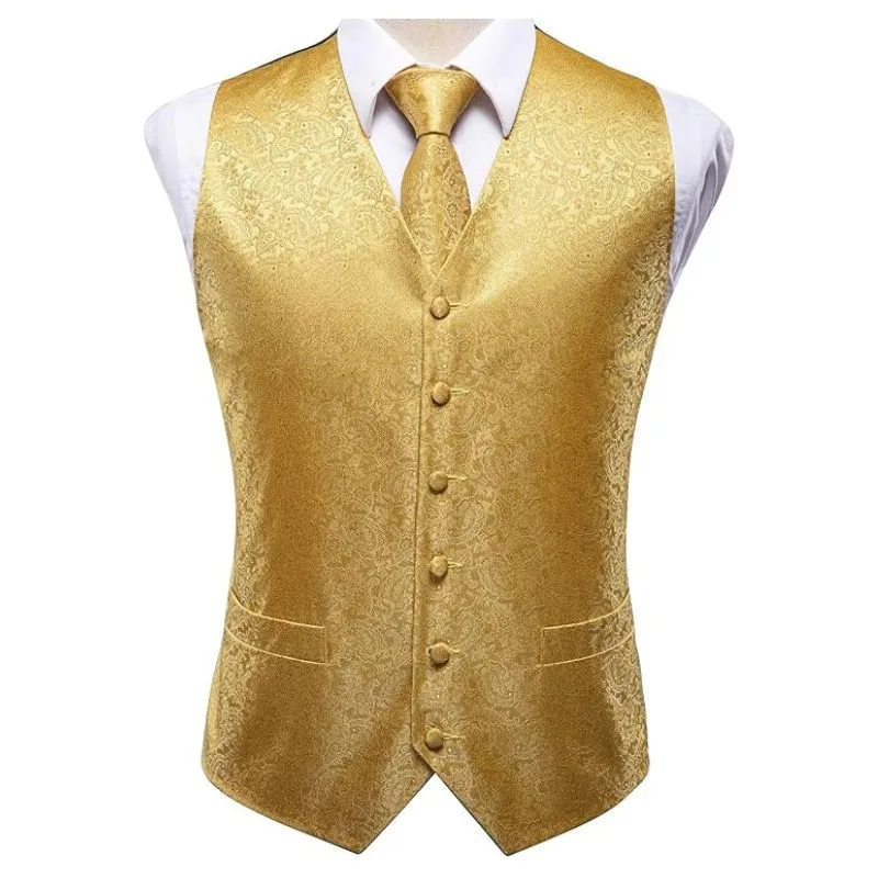 Vue 3 — Gilet Costume Homme Jaune