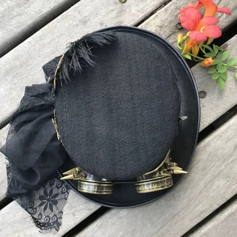 Vue 6 — Chapeau Steampunk Dentelle
