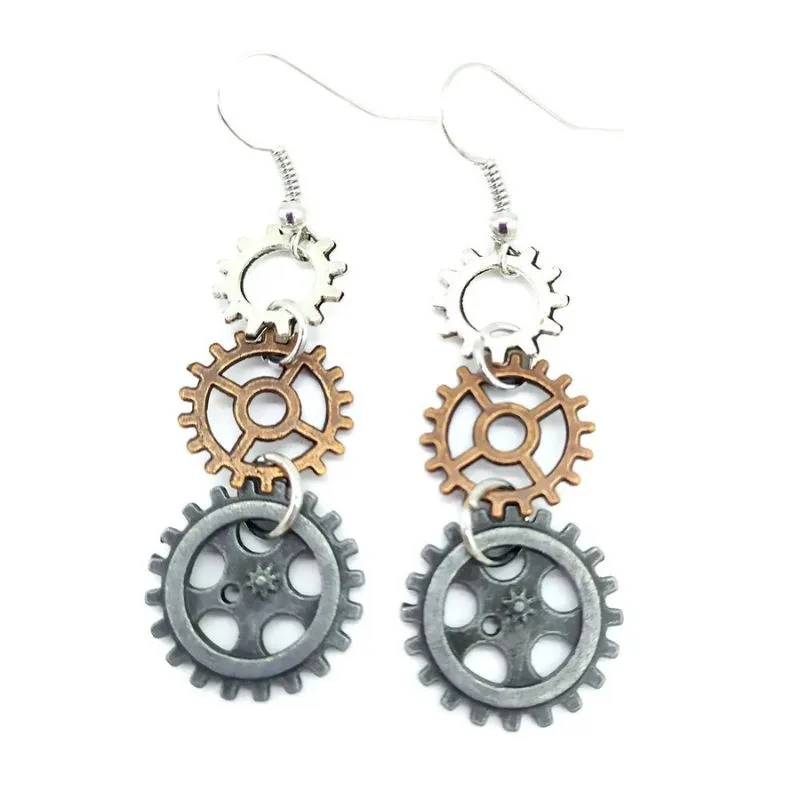 Vue 22 — Boucles d'Oreilles Pendantes Steampunk