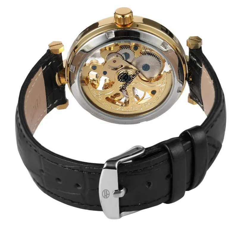 Vue 5 — Montre Squelette Femme Bracelet Cuir