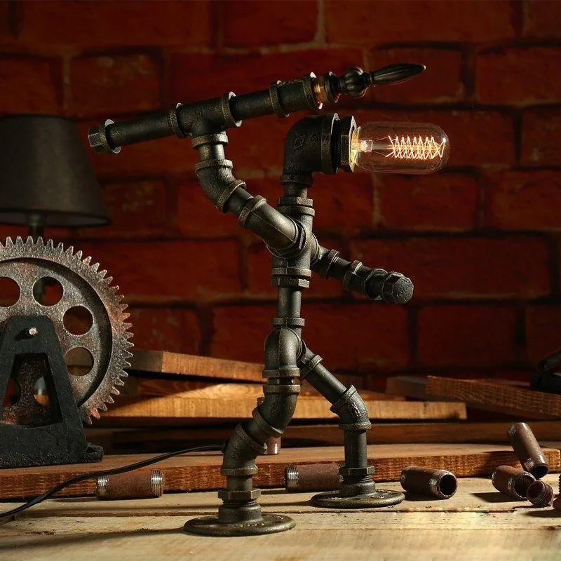 Vue 4 — Lampe Steampunk Robot