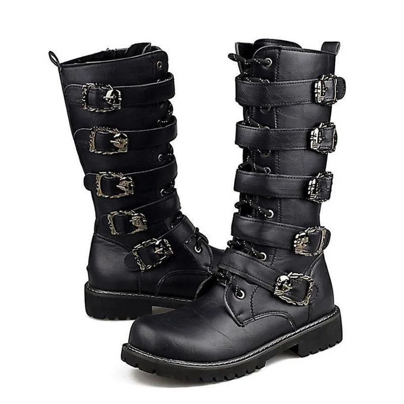 Vue 8 — Bottes Steampunk en PU Homme