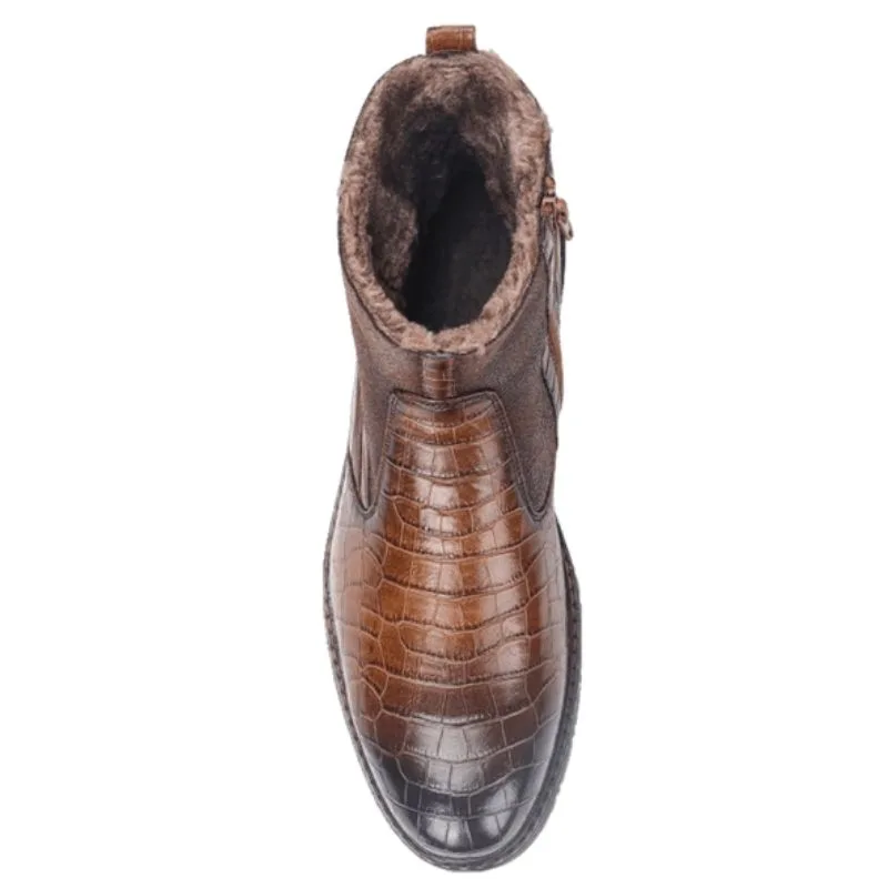 Vue 4 — Bottines Marron Foncé pour Homme