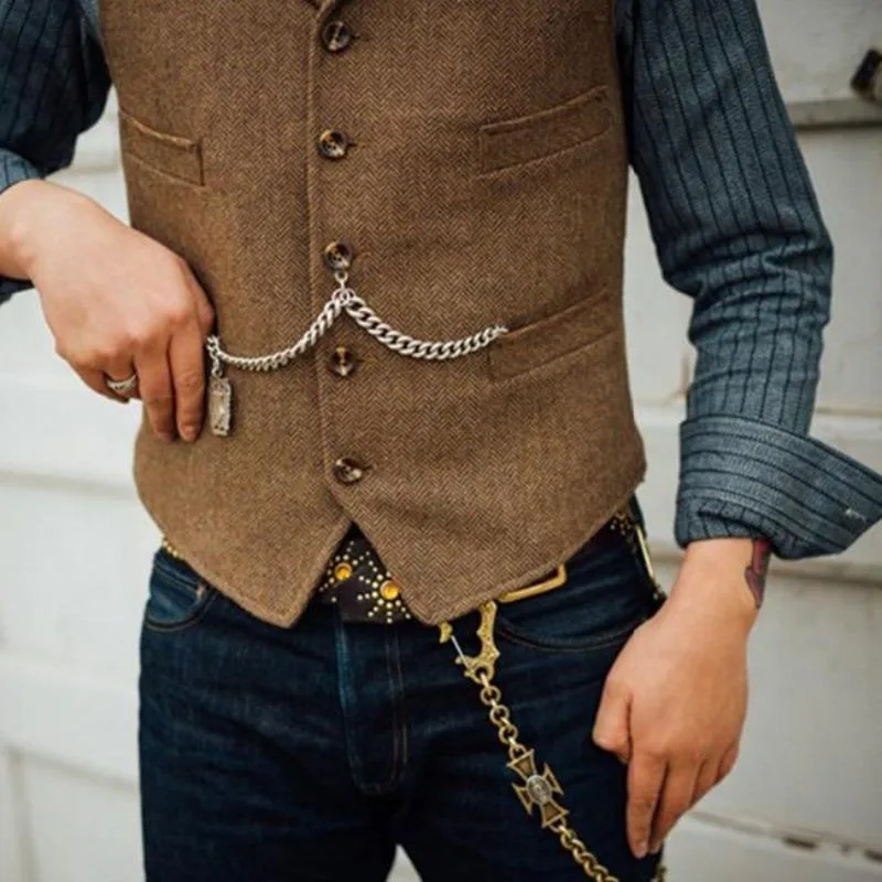 Vue 4 — Gilet Steampunk Homme Sans Manche